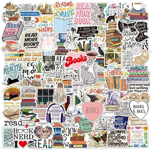 BKGY Pack of 100 Self-Adhesive Stickers Scrapbooking Aesthetic Laptop Kindle Phone The Cup The Chest BKGY
