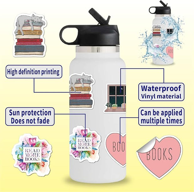 BKGY Pack of 100 Self-Adhesive Stickers Scrapbooking Aesthetic Laptop Kindle Phone The Cup The Chest BKGY